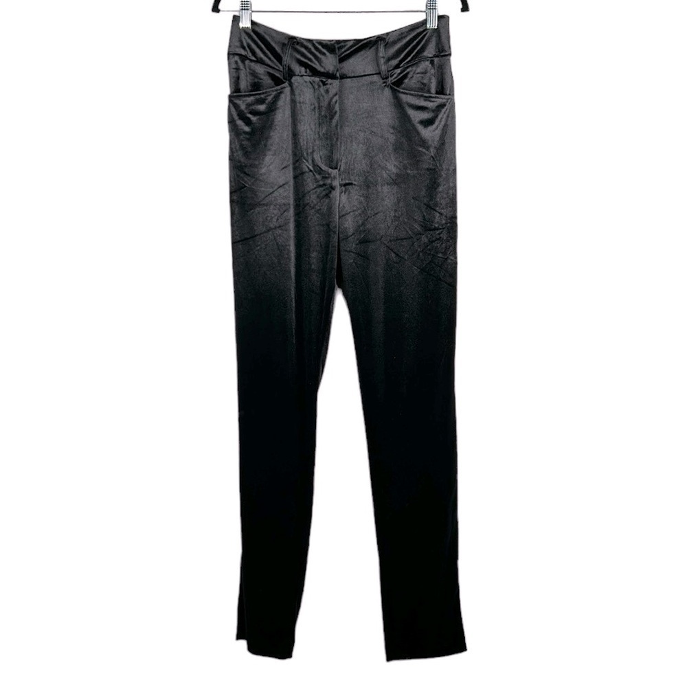 New York & Company Black Velvet Straight Leg Pants Size‎ 8